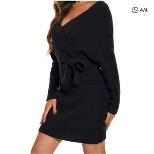 Pink Lily Black Knit Mini Dress
